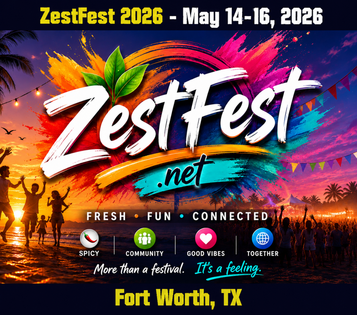 ZestFest 2027: The Heat Returns to Fort Worth! Get ready, spicy food fans! Following the tremendous success of our 25th Anniversary celebration, ZestFest returns to Fort Worth, Texas, May 14-16, 2027, for another unforgettable weekend of flavor, fun, and fiery food adventures. Join us once again at the Amon G. Carter Jr. Exhibits Hall at the Will Rogers Memorial Center, where thousands of passionate food lovers, specialty food producers, chefs, retailers, media representatives, and industry professionals will gather to celebrate the exciting world of spicy foods and bold flavors.